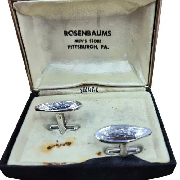 Vintage Rosenbaums/Hickok Silver Cufflinks - Picture 1 of 5